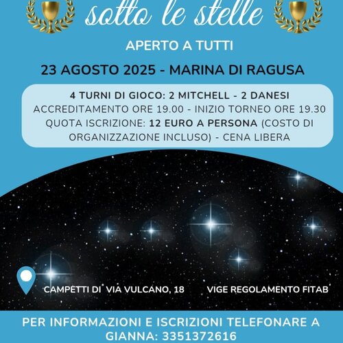 Burraco sotto le Stelle -Marina di Ragusa 
