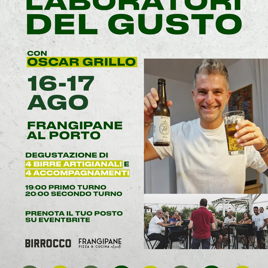 16 17 Agosto 2025 Laboratori Del Gusto BIrrocco Porto
