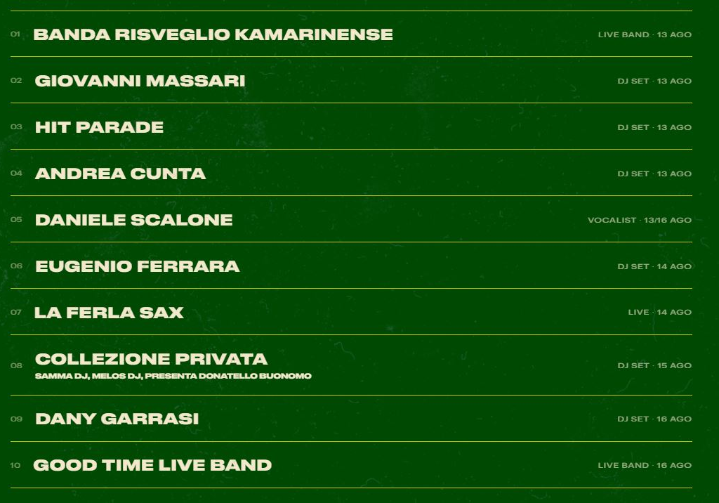 13 16 Ago 2026 Birrocco Porto Music