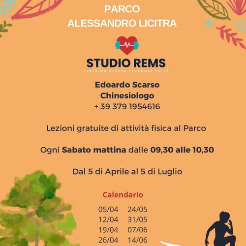 Lezioni gratuite di attività fisica al Parco Alessandro Licitra