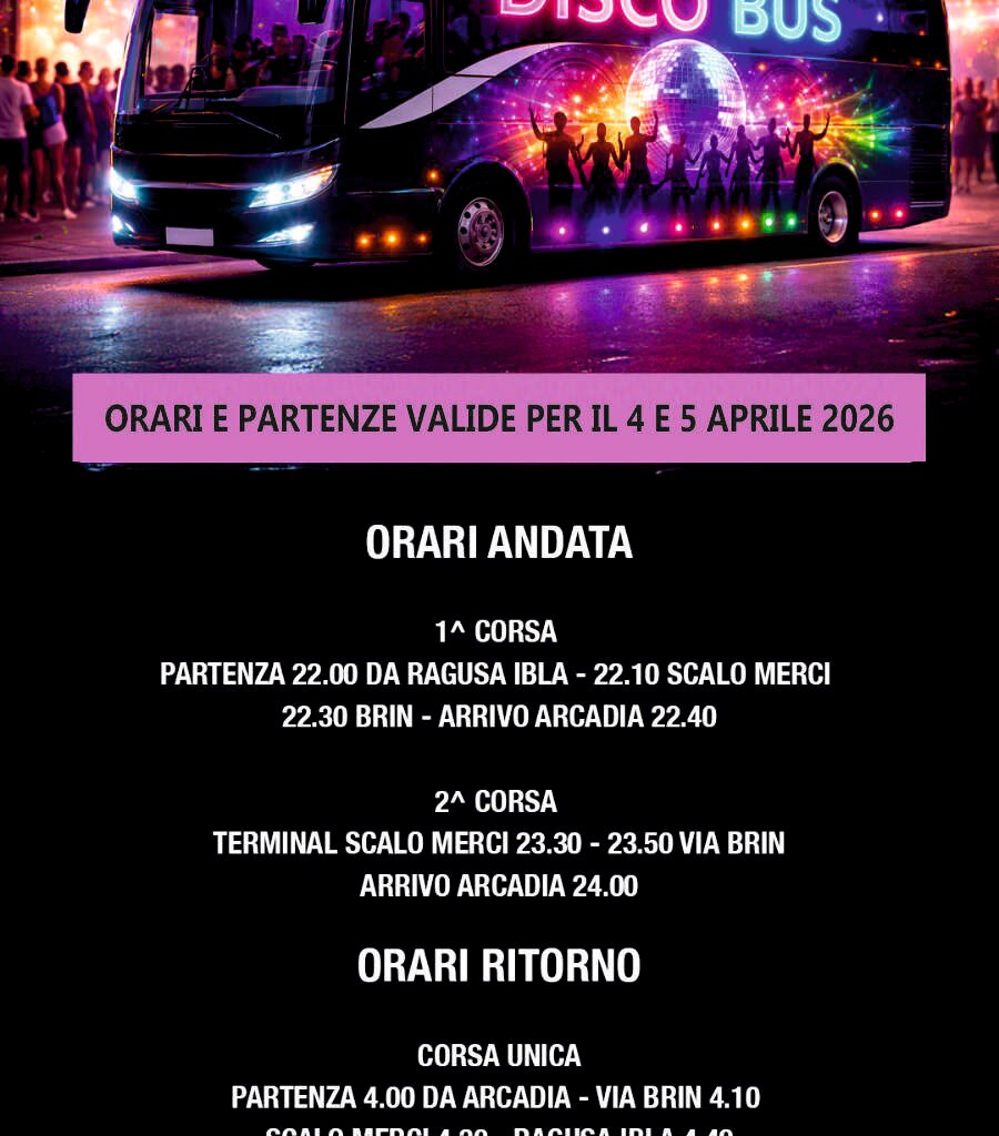 Free Discobus to/from Arcadia Discotheque
