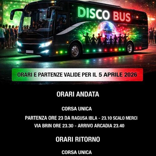 Free Discobus to/from Arcadia Discotheque
