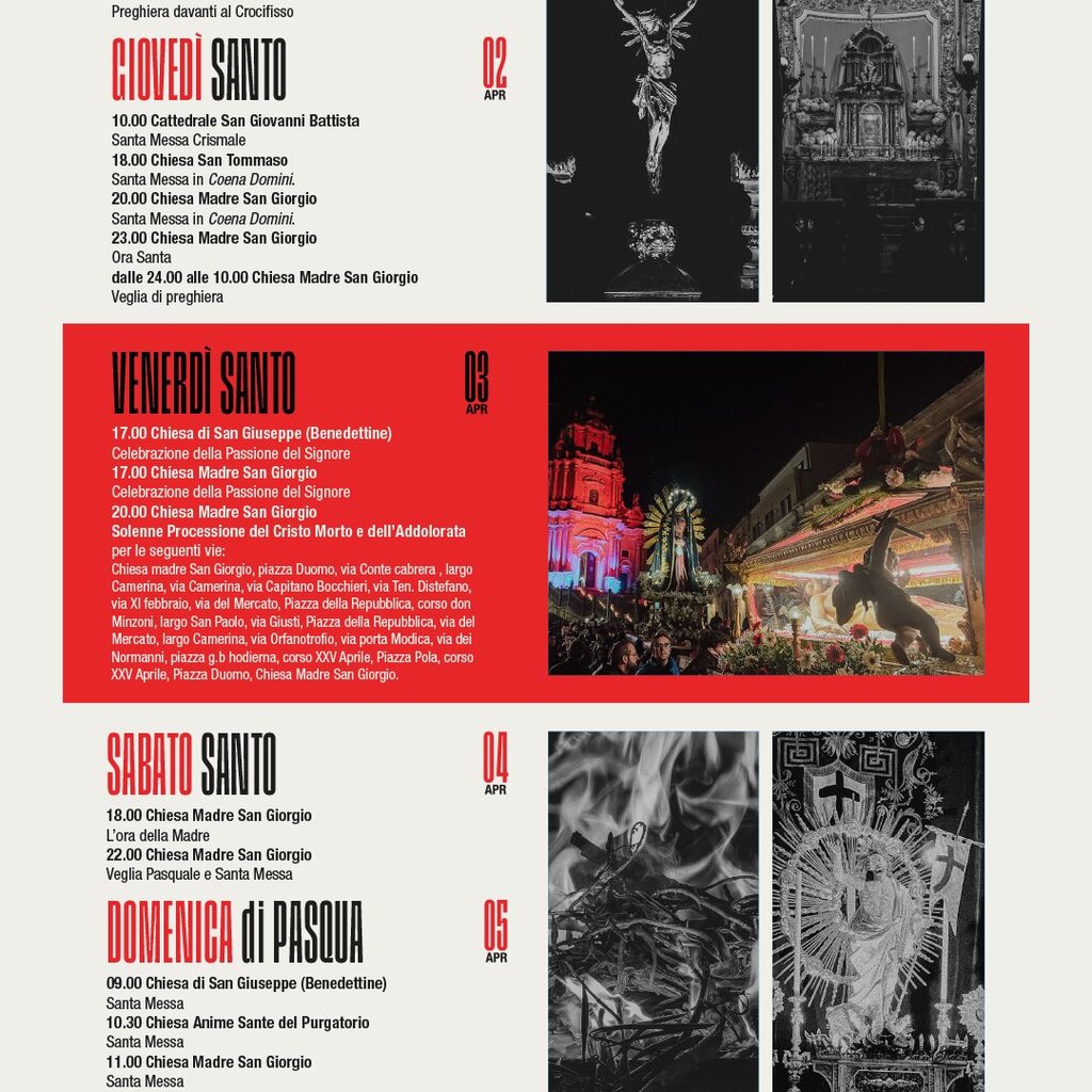 29 Marzo 5 Aprile Settimana Santa Ragusa Ibla Programma 2