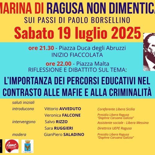Ragusa non dimentica - Sui passi di Paolo Borsellino