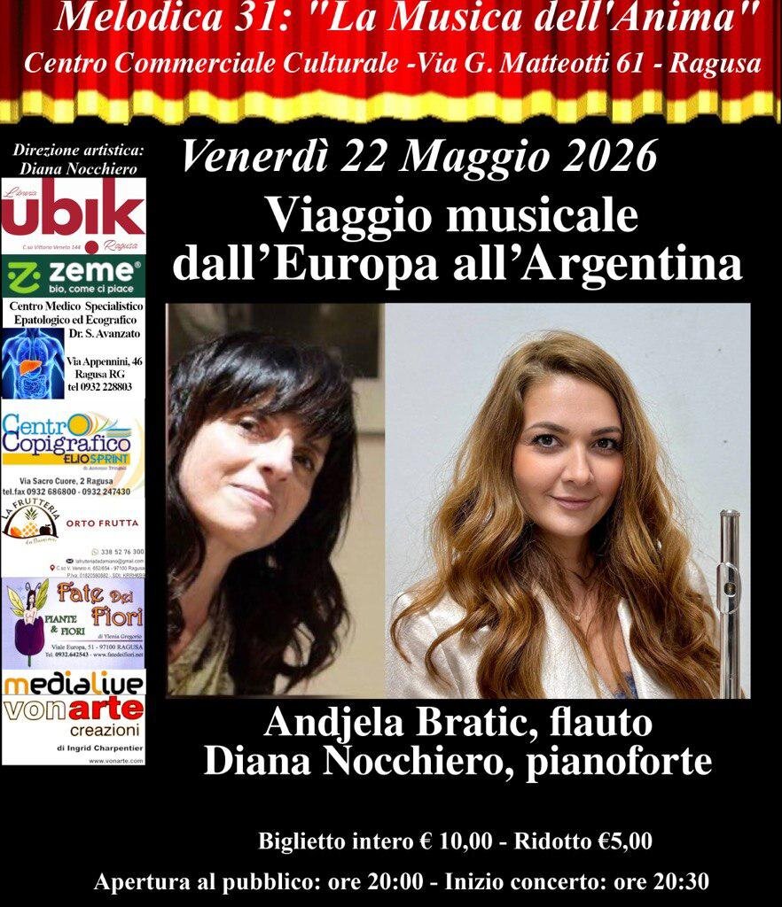 Viaggio musciale dall'Europa all'Argentina - Stagione Melodica 2026 - 31° edizione
