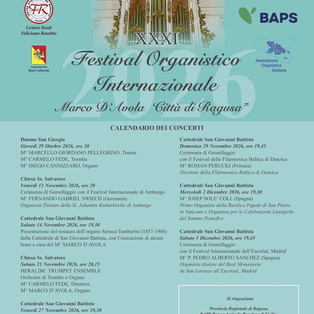 PANNELLO FESTIVAL ORGANISTICO 2026