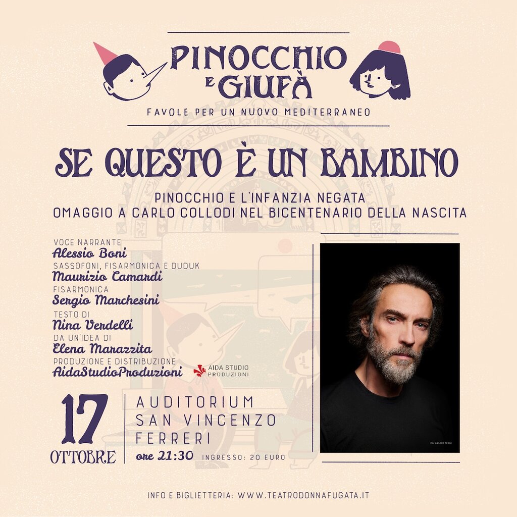 17 Ott 2026 Se Questo E Un Bambino Pinocchio E Giufà Teatro Donnafugata