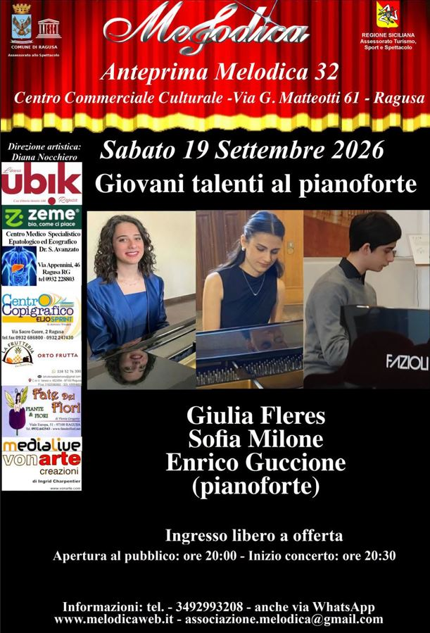 Giovani talenti al pianoforte - Anteprima Melodica 2026-2027
