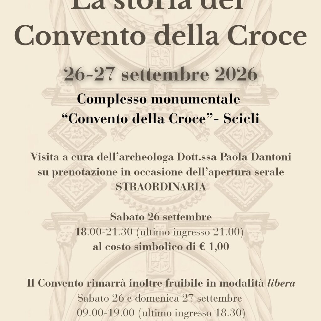 26 27 Settembre 2026 La Storia Del Convento Della Croce Scicli